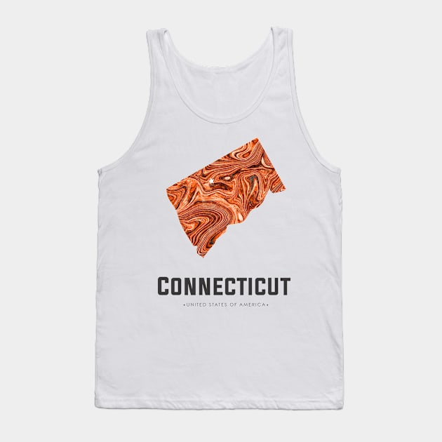 Connecticut state map abstract golden brown Tank Top by StudioGrafiikka